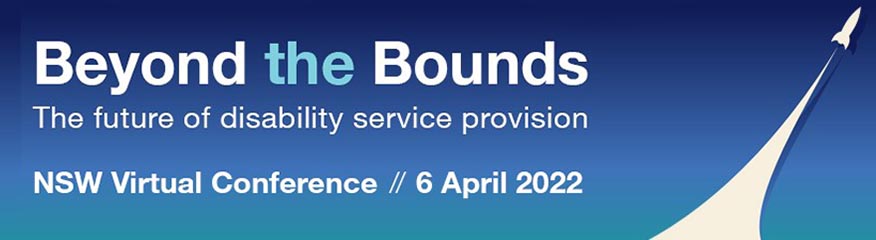 NSW conference banner with text reading Beyond the bounds: NSW Virtual conference 6 April