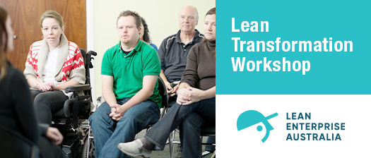 Banner reads: Lean Transformation Workshop alongside the Lean Enterprise Australia logo