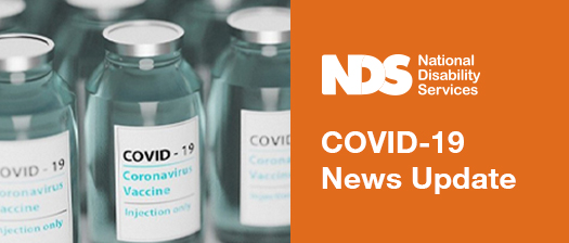 vials of COVID-19 vaccine. Text reads COVID-19 news update