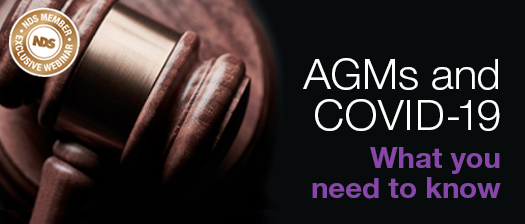 Judges gavel beside the words: AGMs and COVID, what you need to know